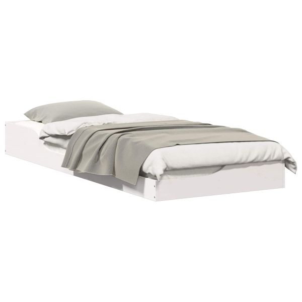 Рамка за легло Бяло 80 x 220 cm Солидно борово дърво