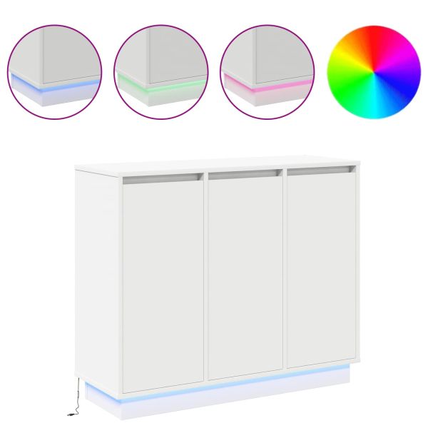 LED конзолна маса Бяло 90 х 32 х 75 см Инженерно дърво