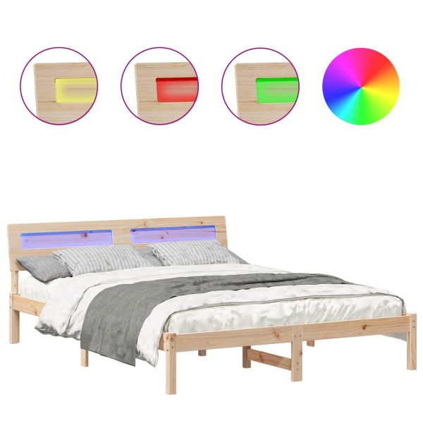 Рамка за легло Кафяво 140 x 200 cm Солидно борово дърво