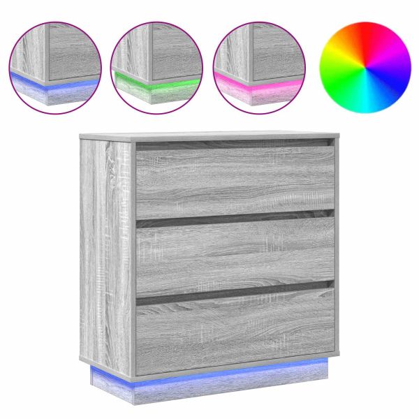 Нощен шкаф с чекмедже Сив 71 x 34,5 x 75 см Инженерно дърво