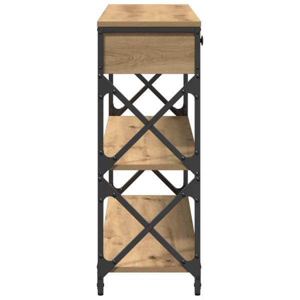 Конзолна маса с чекмедже с рафт дъб артизан 100 x 28 x 75 см