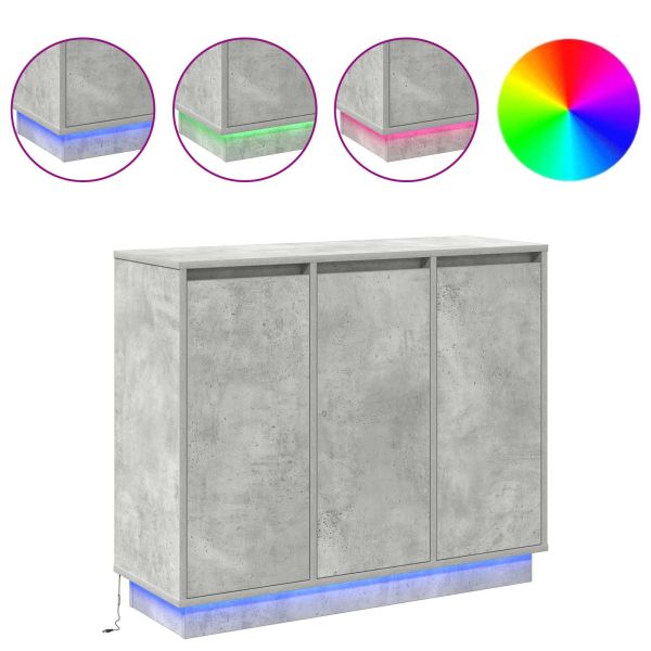LED конзолна маса Циментено сиво 90 х 32 х 75 см