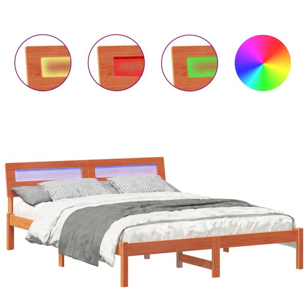 Рамка за легло с таблото Кафяво с восъчно покритие 150 x 200 cm