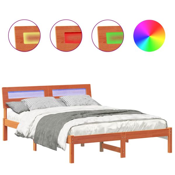 Рамка за легло с таблото Кафяво с восъчно покритие 120 x 200 cm