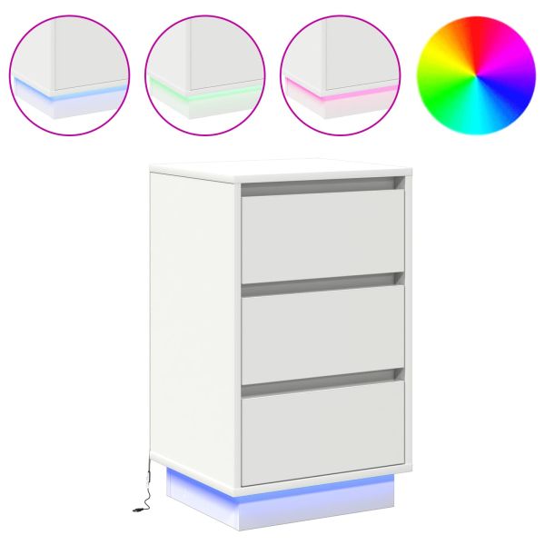 Нощен шкаф с чекмедже Бяло 39 x 34,5 x 65 см Инженерно дърво