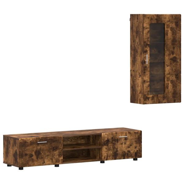 Комплект ТВ шкаф с чекмедже с рафт Димян дъб Инженерно дърво