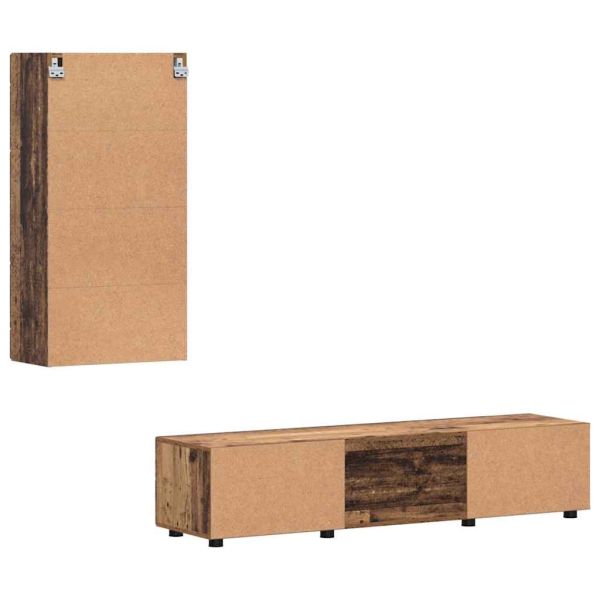 Комплект ТВ шкаф с чекмедже с рафт Старо дърво Инженерно дърво