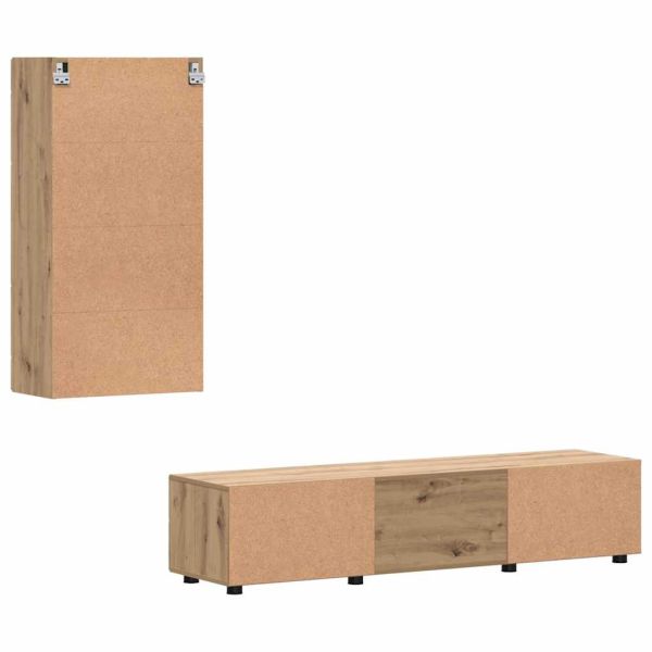 Комплект ТВ шкаф с чекмедже с рафт с врата Дъб Инженерно дърво