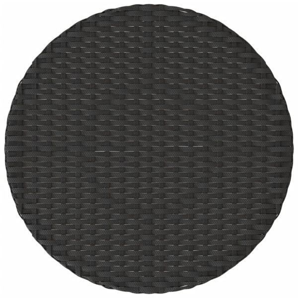 Бистро комплект с възглавници 3 части черен полиратан