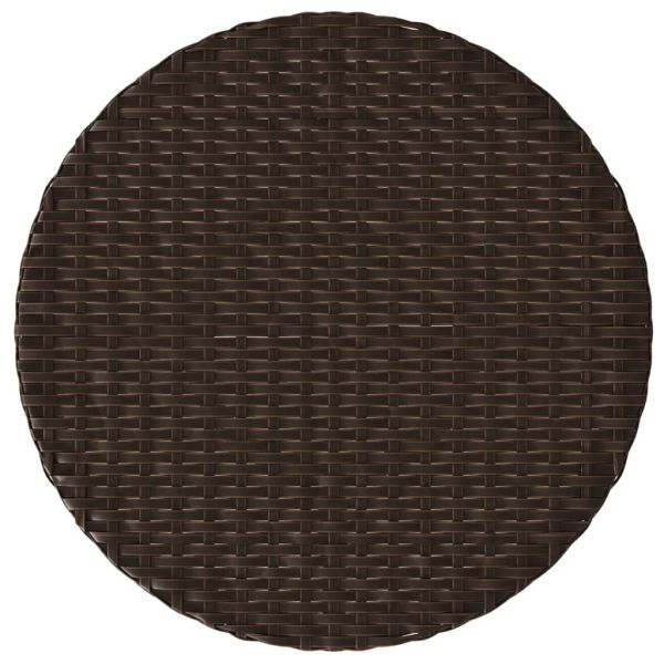 Бистро комплект с възглавници 3 части кафяв полиратан