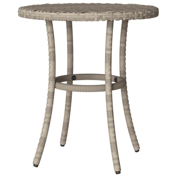 Бистро комплект с възглавници 3 части светлосив полиратан