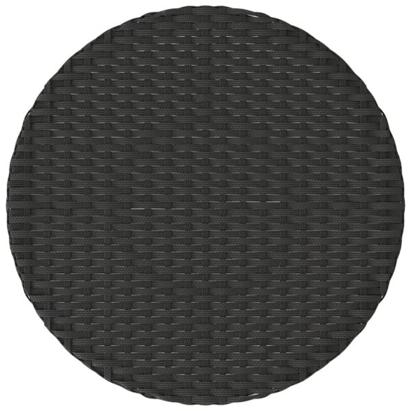 Бистро комплект с възглавници 3 части черен полиратан