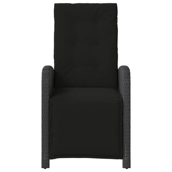 Бистро комплект с възглавници 3 части черен полиратан