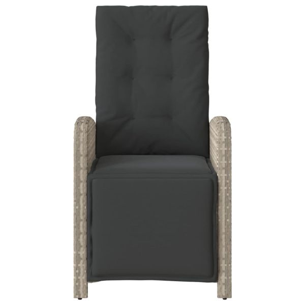 Бистро комплект с възглавници 3 части светлосив полиратан