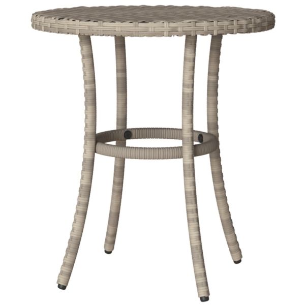 Бистро комплект с възглавници 3 части светлосив полиратан