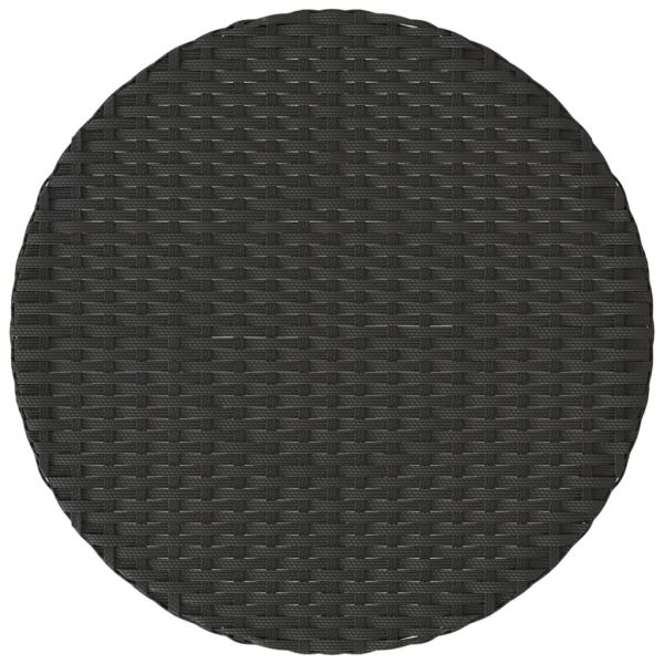 Бистро комплект с възглавници 3 части черен полиратан