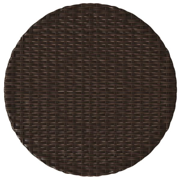 Бистро комплект с възглавници 3 части кафяв полиратан