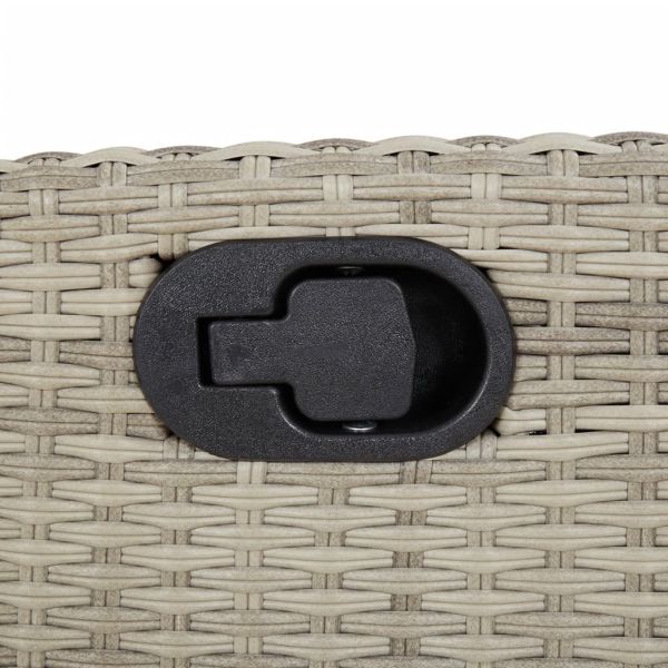 Бистро комплект с възглавници 3 части светлосив полиратан