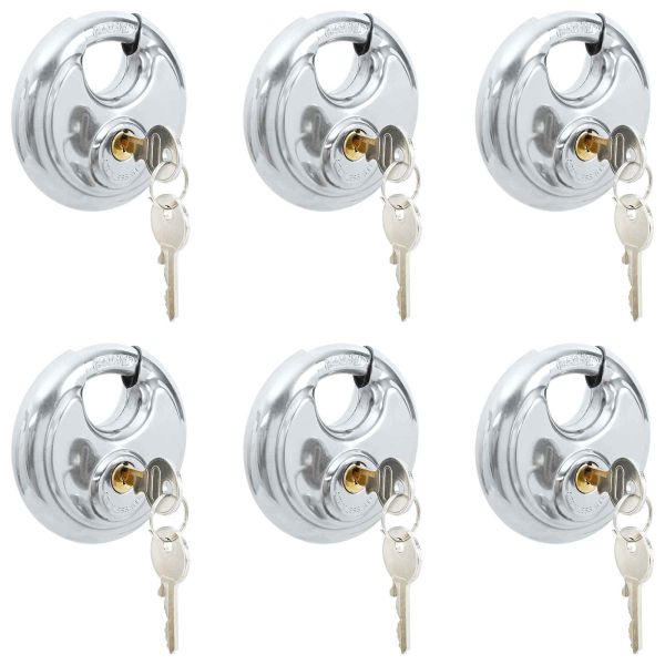 Заключващи катинари с ключове 6 pcs Сребрист 9 x 2.8 x 9 см
