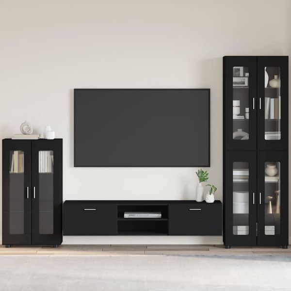 Служебен шкаф с рафт Черно 55,5 x 29 x 100 см Инженерно дърво