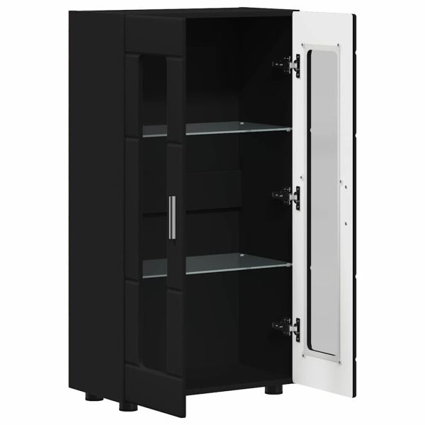 Служебен шкаф с рафт Черно 55,5 x 29 x 100 см Инженерно дърво