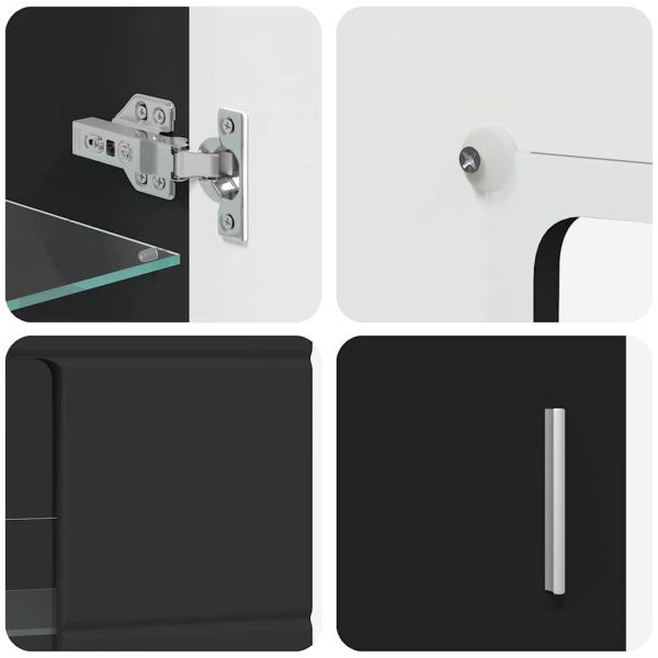 Служебен шкаф с рафт Черно 55,5 x 29 x 100 см Инженерно дърво