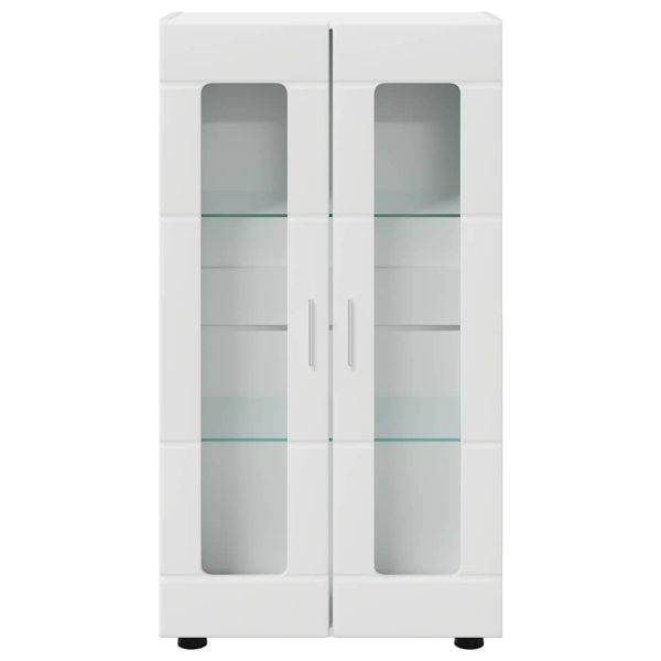 Служебен шкаф Лъскаво бяло 55,5 x 29 x 100 см Инженерно дърво