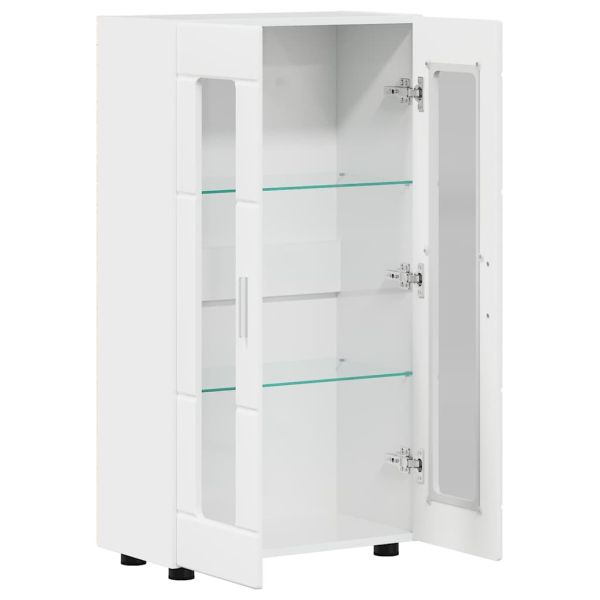 Служебен шкаф Лъскаво бяло 55,5 x 29 x 100 см Инженерно дърво