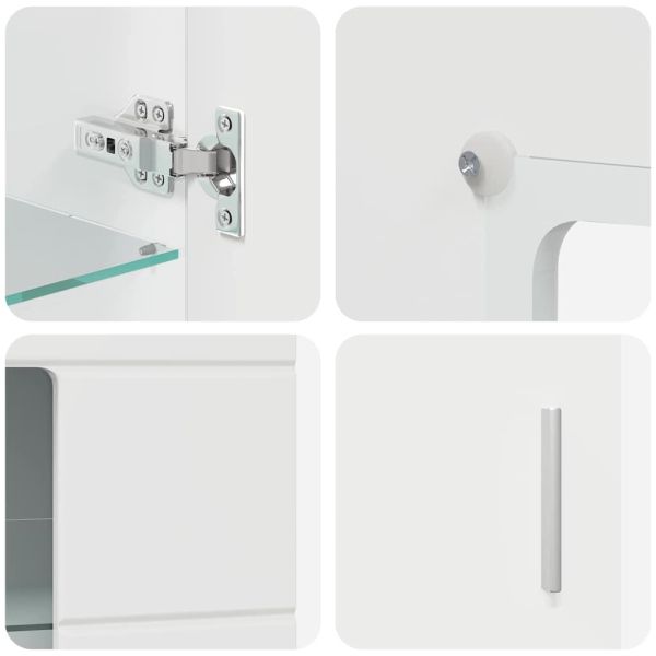 Служебен шкаф Лъскаво бяло 55,5 x 29 x 100 см Инженерно дърво