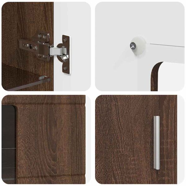 Служебен шкаф Кафяв дъб 55,5 x 29 x 100 см Инженерно дърво