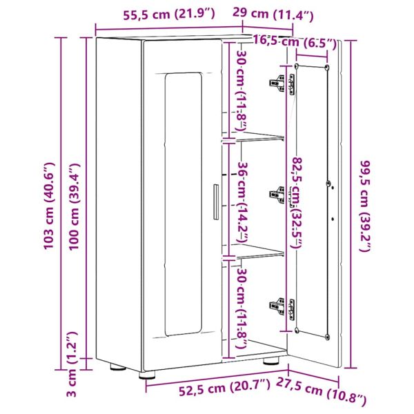 Служебен шкаф Кафяв дъб 55,5 x 29 x 100 см Инженерно дърво