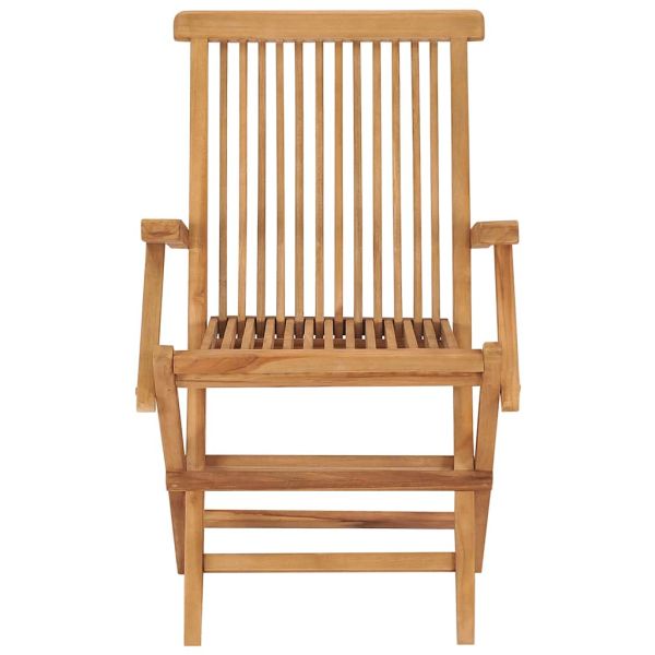 Градински столове със сини възглавници 4 бр тиково дърво масив