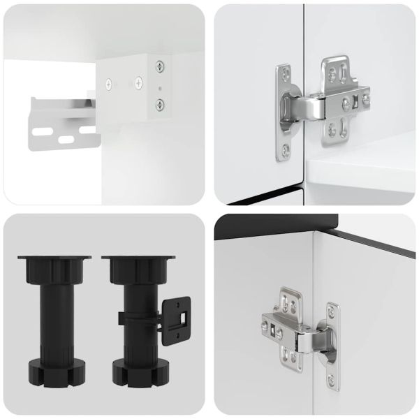 Комплект кухненски шкафове, 7 части, "Porto", черно инженерно дърво