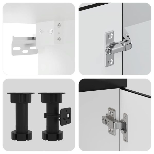 Комплект кухненски шкафове от 8 части "Porto", черно инженерно дърво