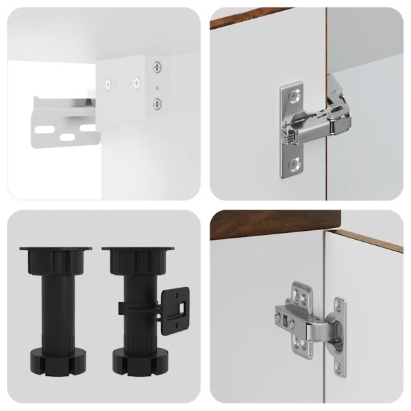 Комплект кухненски шкафове от 8 части "Porto" опушен дъб, инженерна дървесина