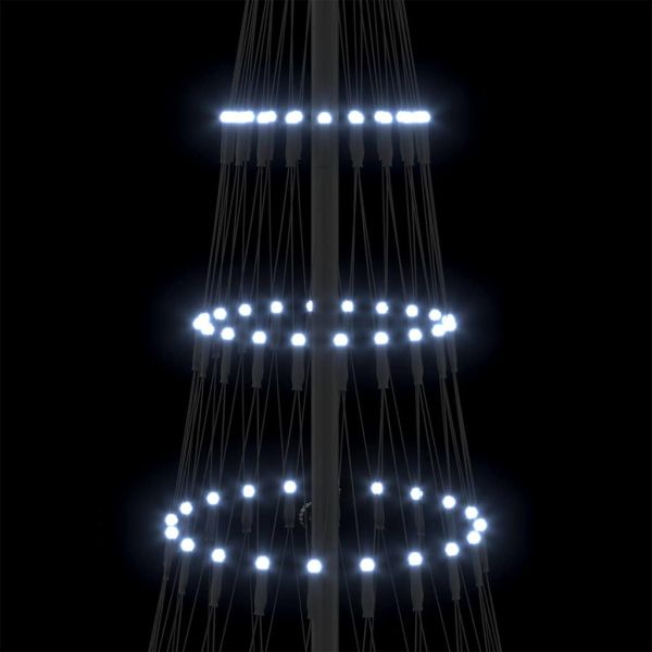 LED Коледна Елха с поставка Хладно бяло 184.5 см Метал