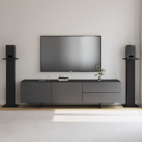 Стойки за високоговорители 2 pcs Черния дъб 30 x 30 x 95 cm