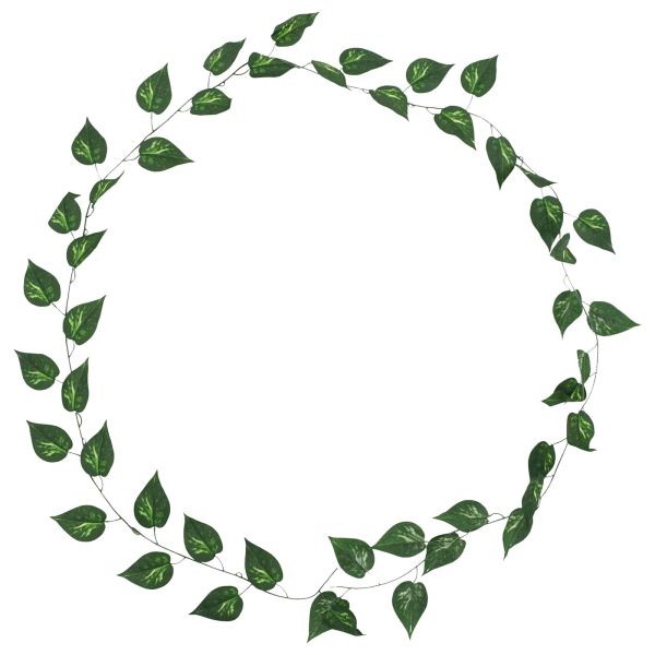 Изкуствен Потос 5 pcs Зелен 300 cm Пластмаса