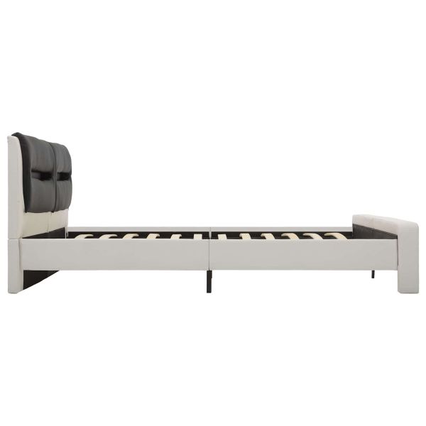 Рамка за легло с таблото Бял и черен 120 x 200 cm Изкуствена