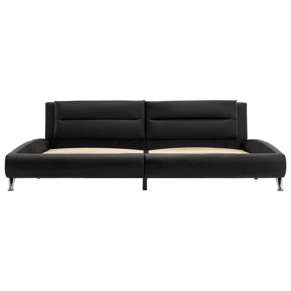 Рамка за легло с таблото Черно 160 x 200 cm Изкуствена