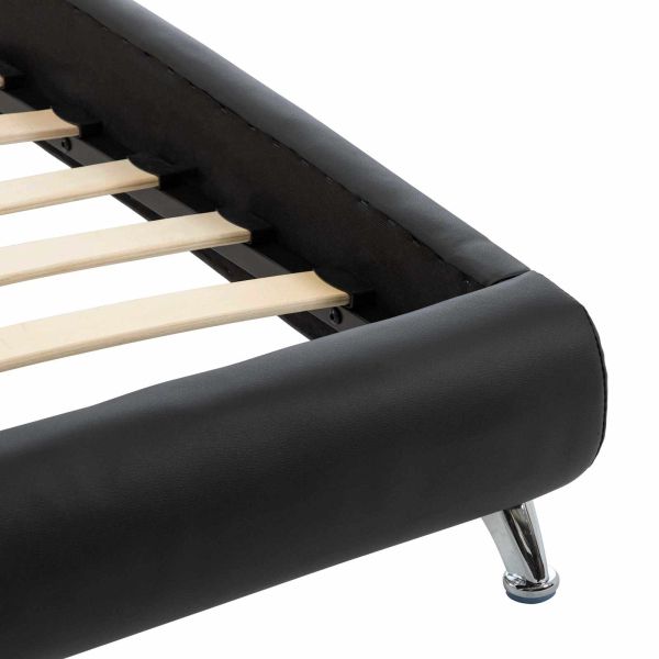 Рамка за легло с таблото Черно 160 x 200 cm Изкуствена