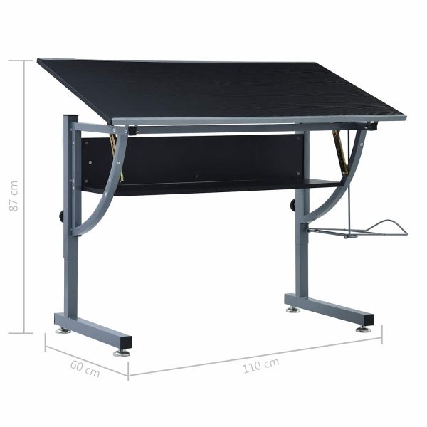 Чертожна маса Черно 110 x 60 x 87 см ПДЧ