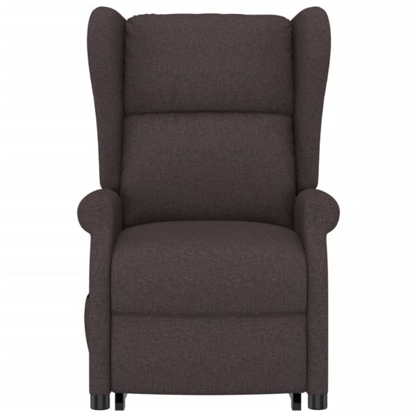 Изправящ масажен стол, тъмнокафяв, текстил