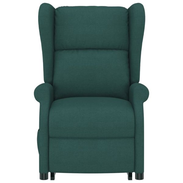 Изправящ масажен стол, тъмнозелен, текстил