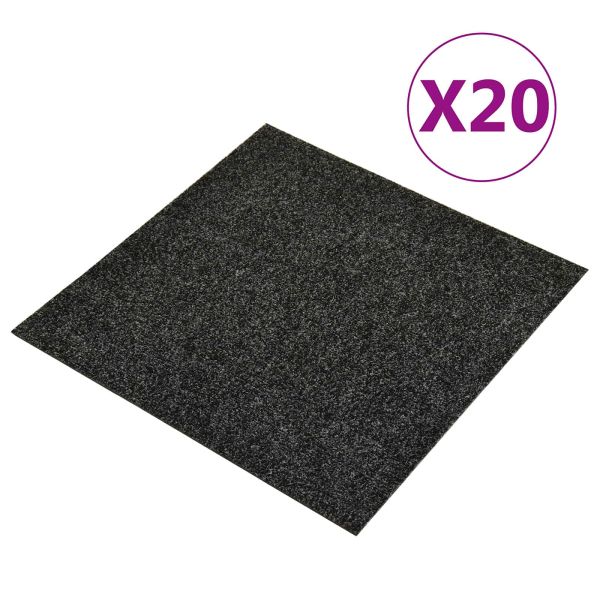 Килим 20 pcs Черно 50 x 50 x 0,5 см Битум
