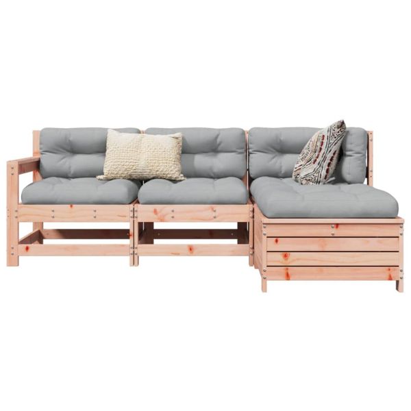 Градински комплект диван от 4 части, дугласка ела масив