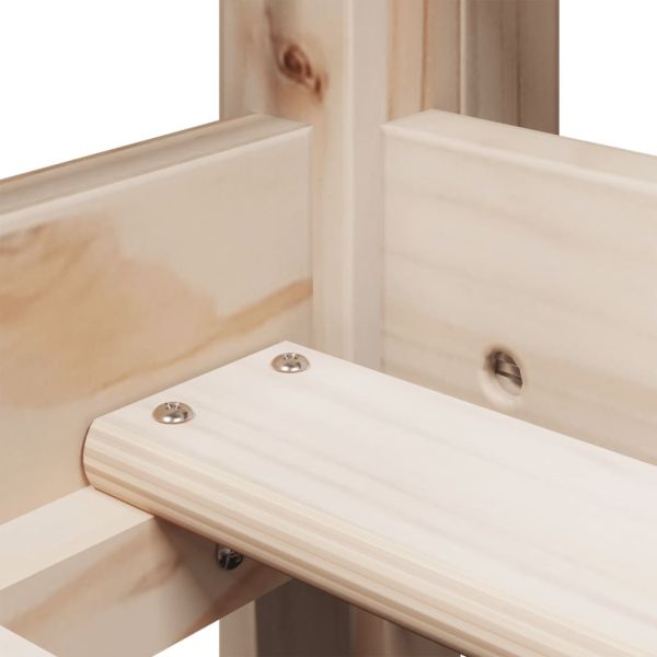 Таванско легло със стълба и покрив, 90x190 см, бор масив