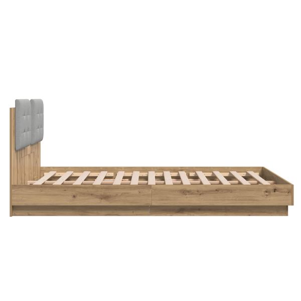 Леглова рамка с табла Дъб 150 x 200 cm Инженерно дърво