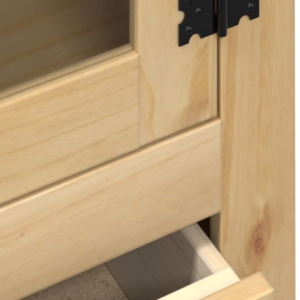 Стъклен шкаф витрина Corona 99x43x187 см бор масив