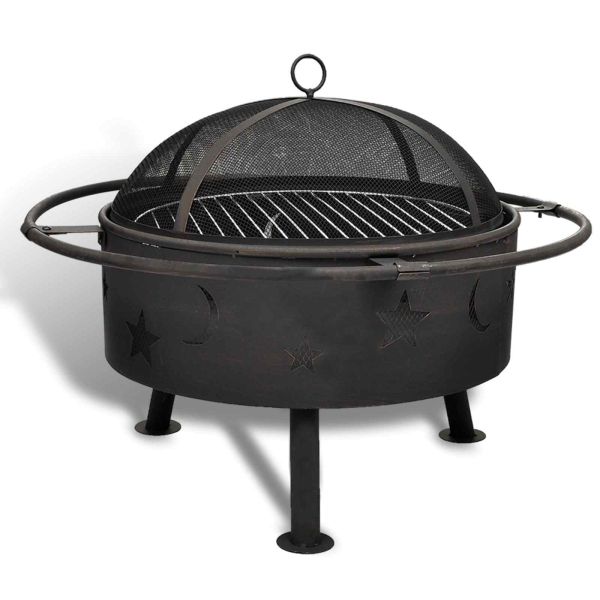 Огнен мащаб луна Черно 82 x 82 x 64 см Стомана